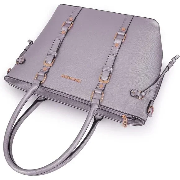 Women’s 2 Purple  3PCS Purses Set - Tote Bag, Wallet & Shoulder Satchel Handbags - Picture 3 of 6